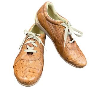 Verthali Ostrich Leather Sneaker Shoes Men Size 7.5 Women 9 Rare Exotic Handmade